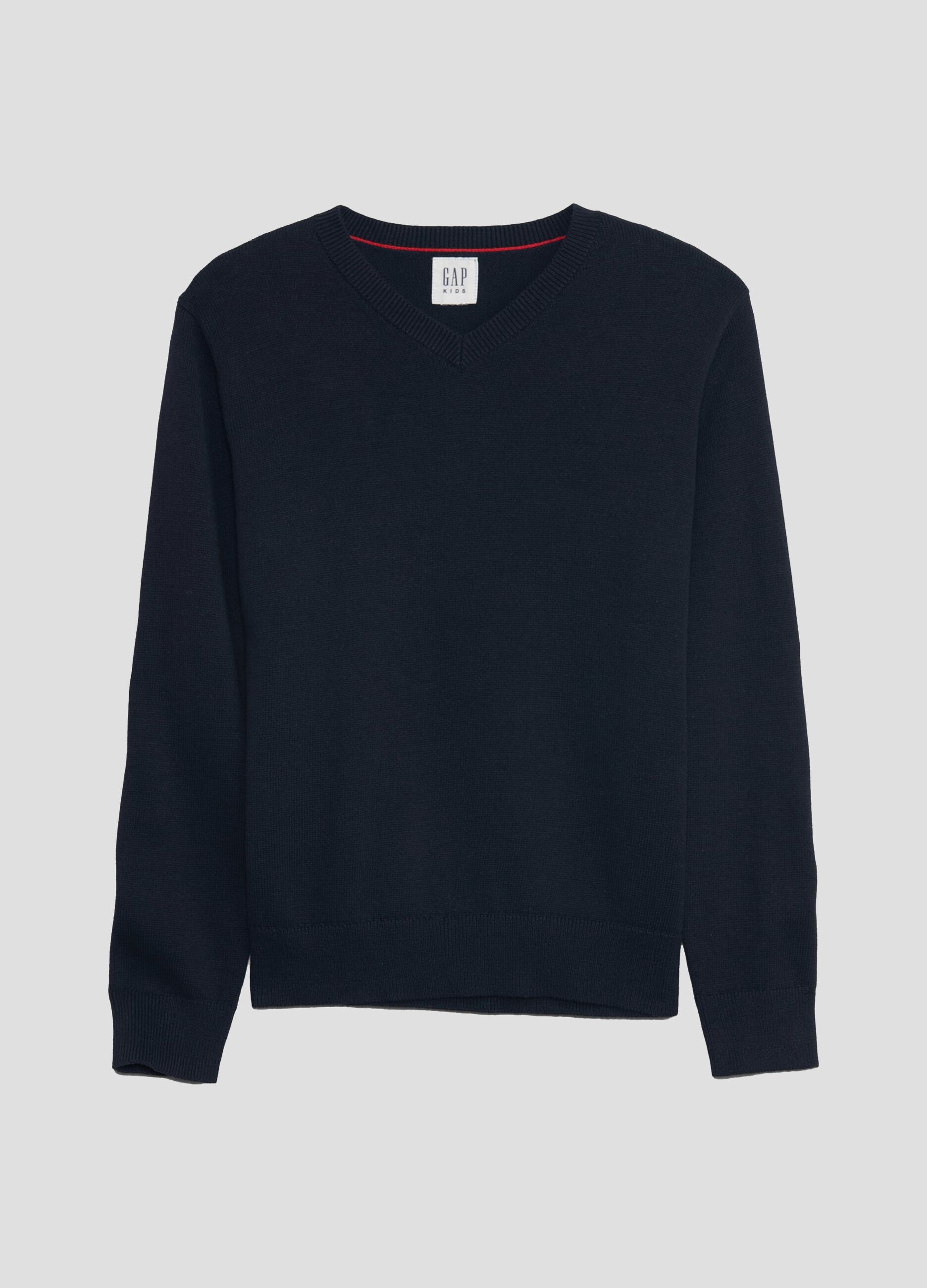 Pullover in cotone con scollo a V