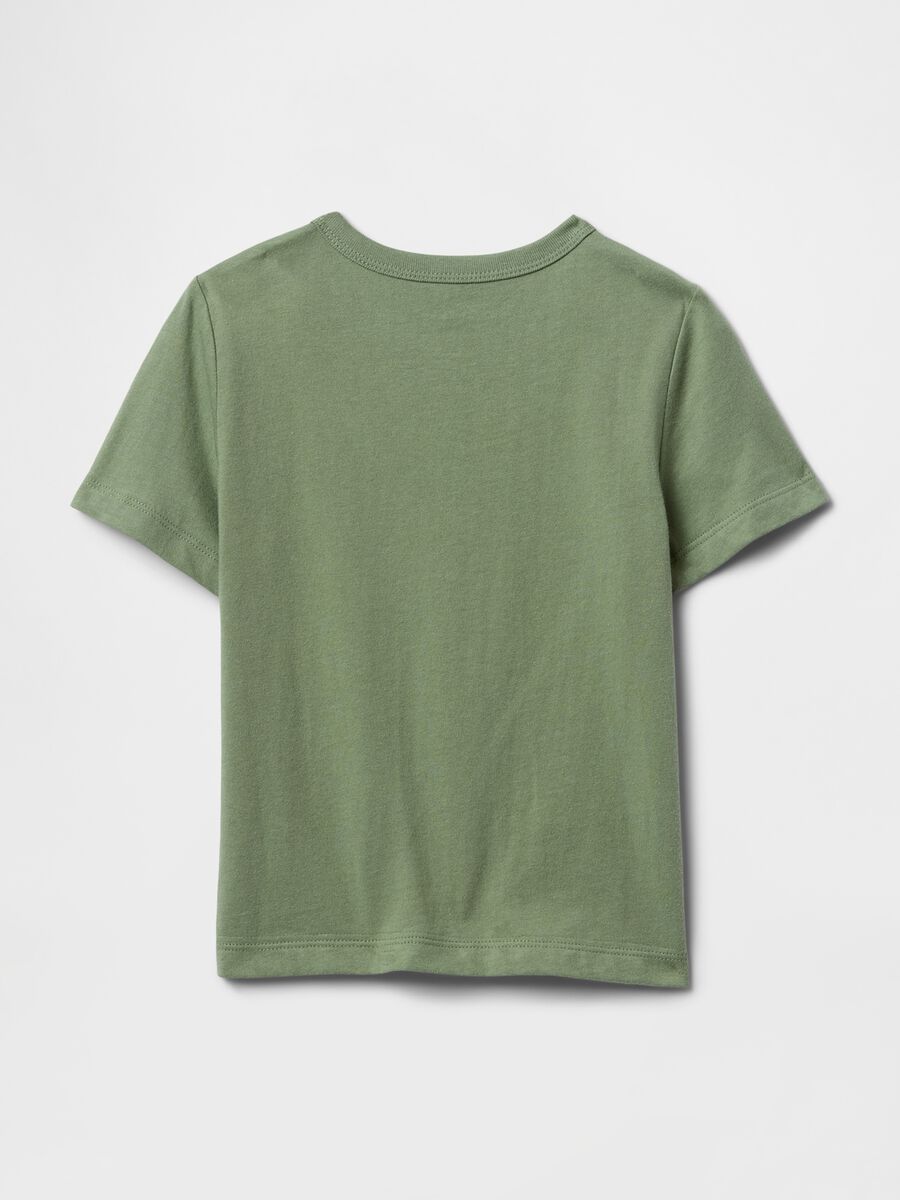 Green T-shirt with dinosaur graphic_1