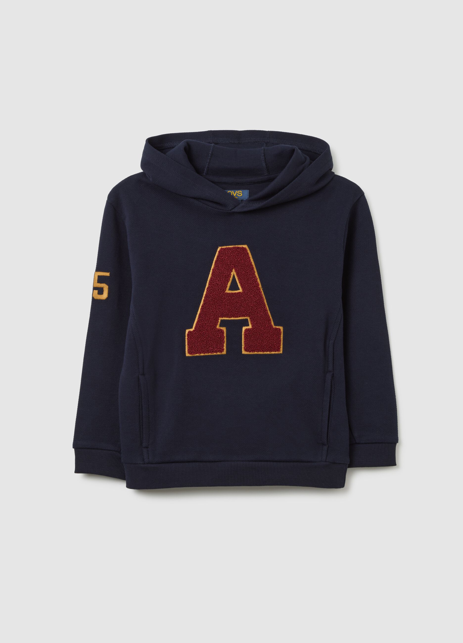 Kids' blue cotton blend hoodie regular fit