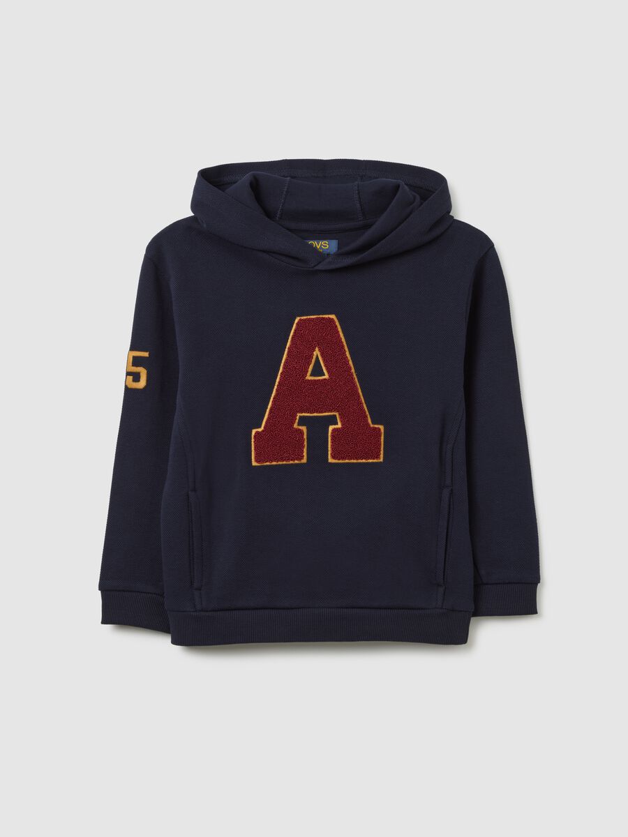 Kids' blue cotton blend hoodie regular fit_0