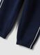Pantaloni jogger blu in puro cotone organico con coulisse per bimbo_2