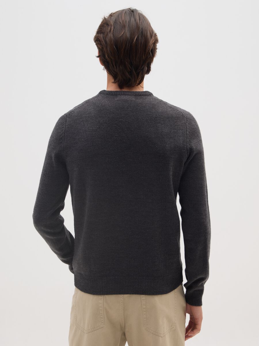 Grey Crew-Neck Sweater Regular Fit_2
