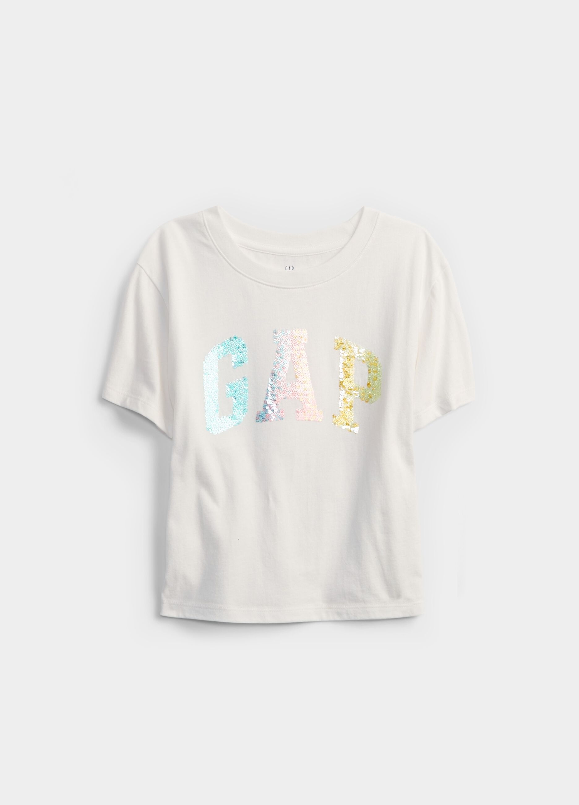 T-shirt with sequinned logo