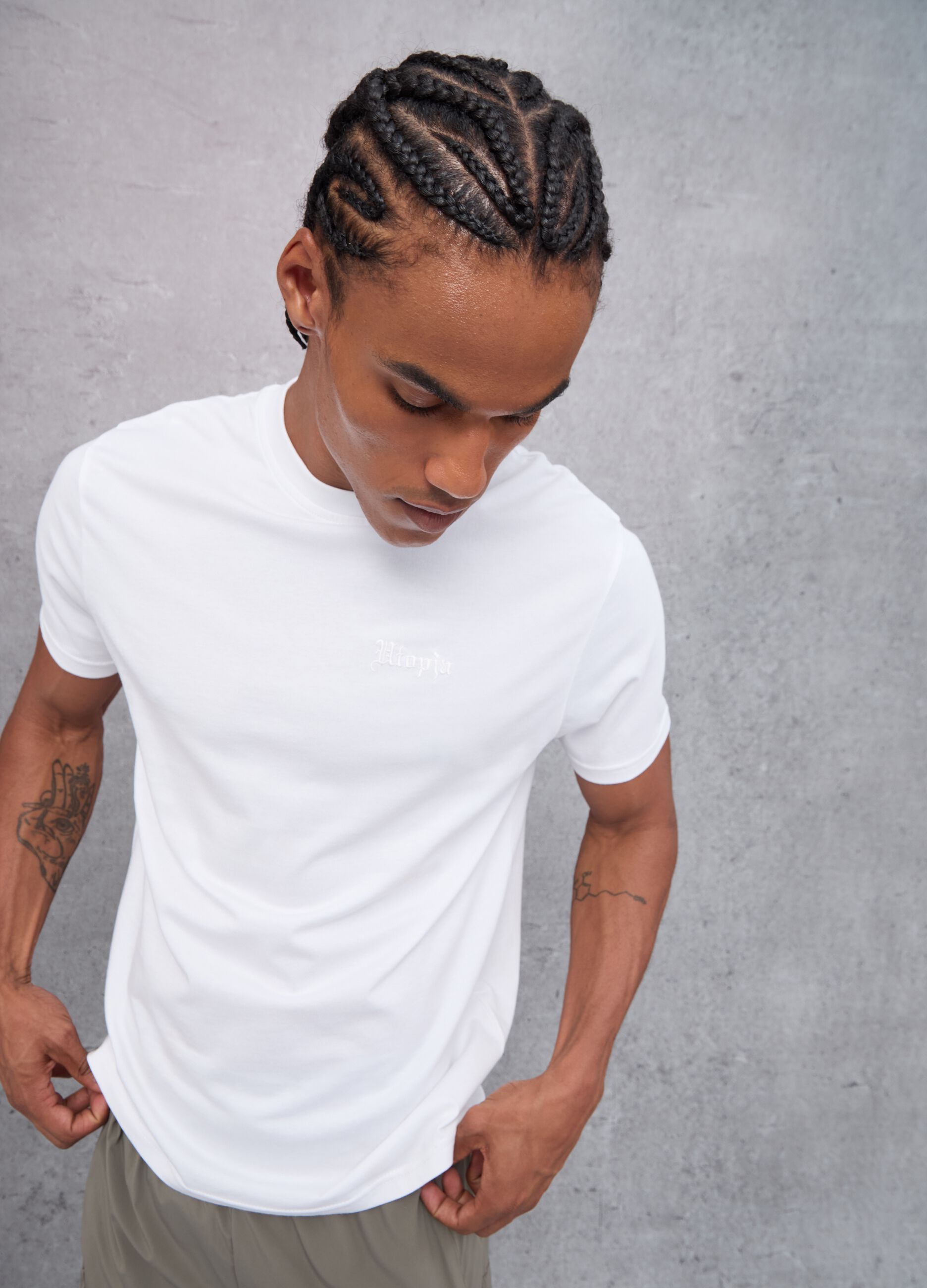 White Regular Fit Branded T-shirt