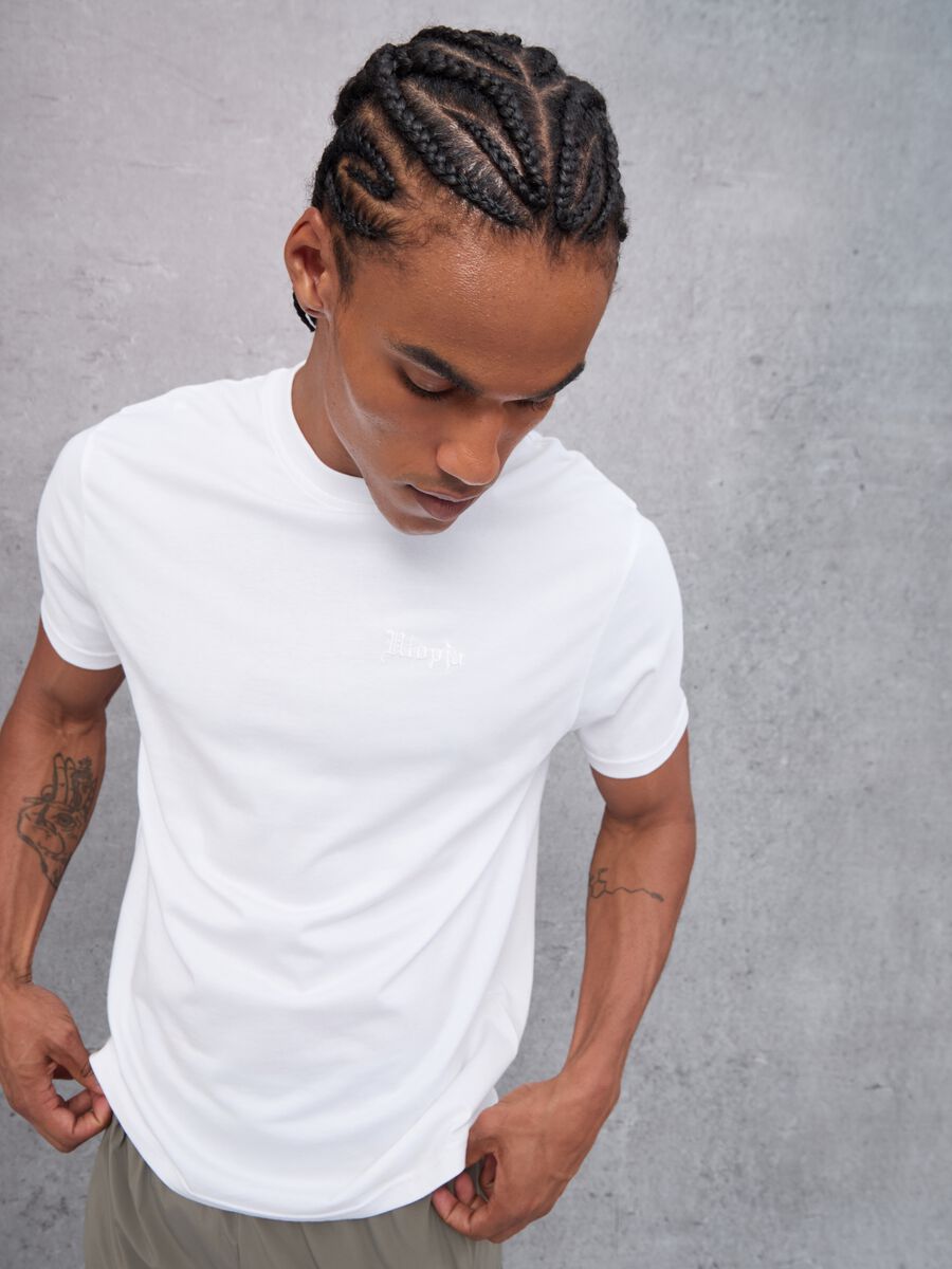 White Regular Fit Branded T-shirt_2