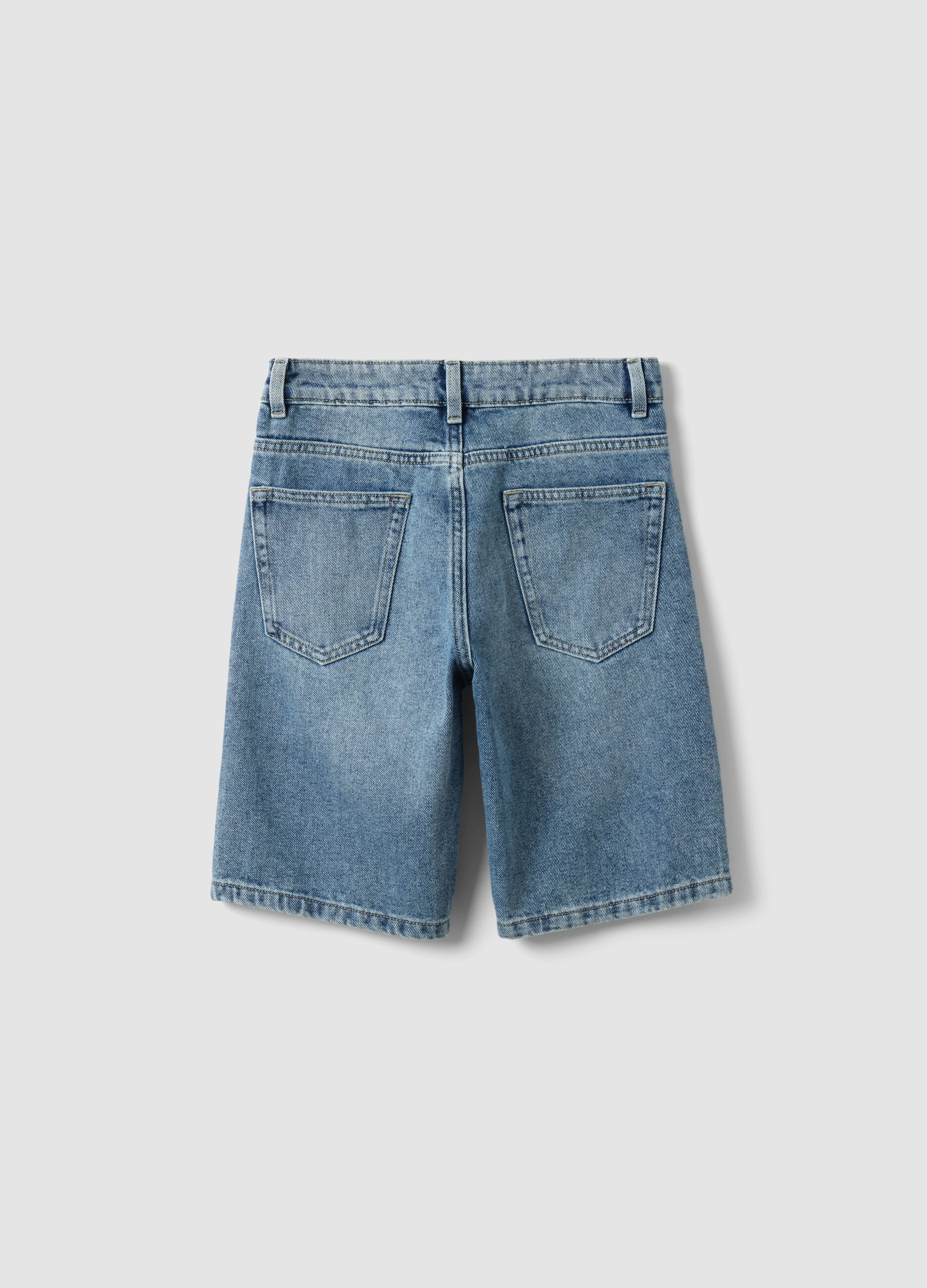 Blue denim cotton-blend boys&rsquo; shorts, regular fit