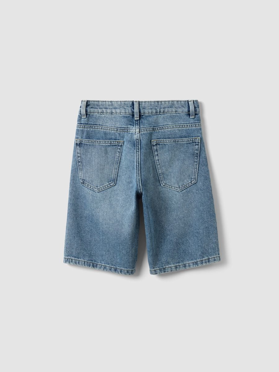 Blue denim cotton-blend boys&rsquo; shorts, regular fit_4