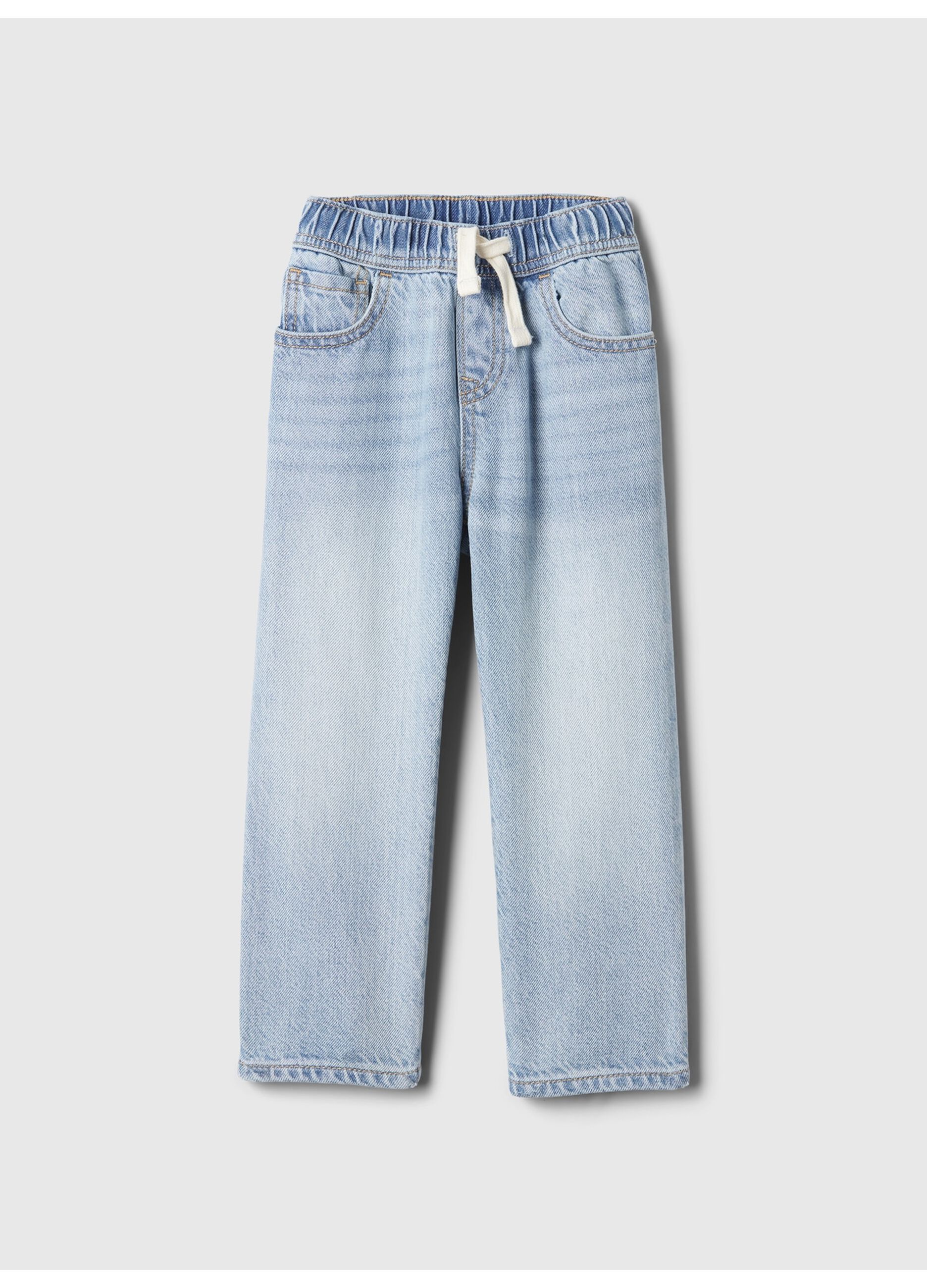 Jeans baggy fit cinque tasche con coulisse
