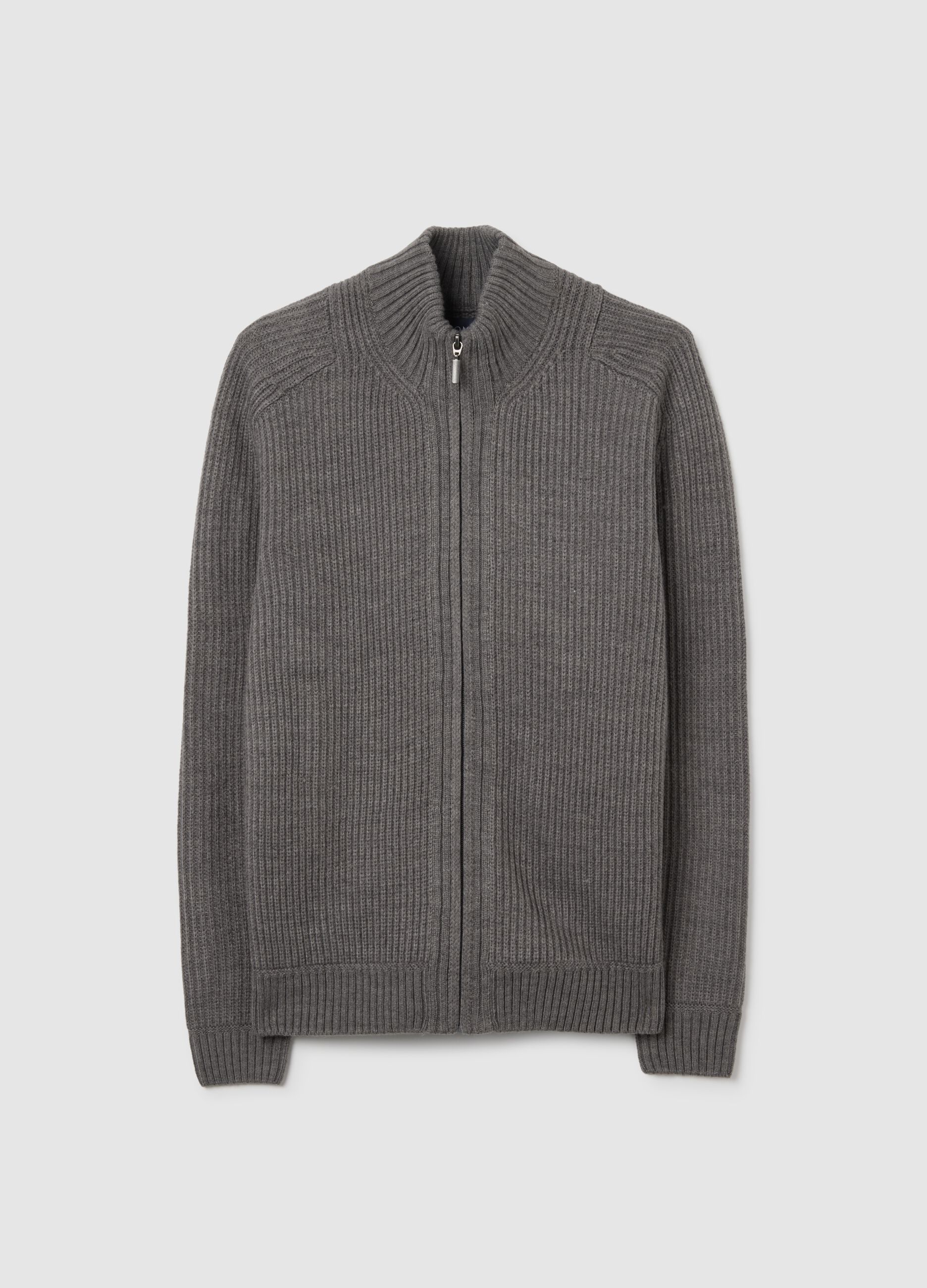 Ribbed Grey Cardigan