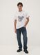 White pure cotton crew-neck T-shirt with Ducati print, regular fit_2