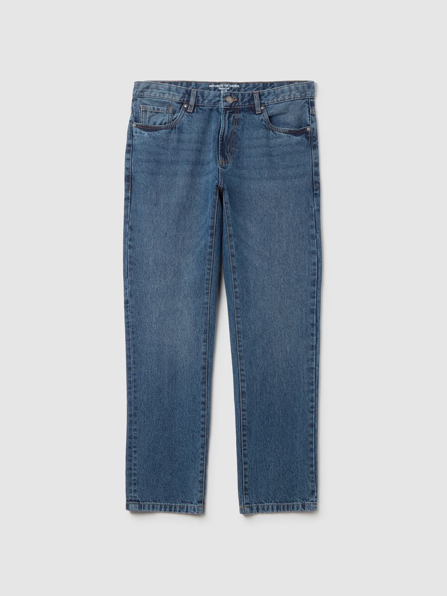 Regular fit jeans with discolouring_4