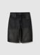 Pure Cotton Black Denim Bermuda Shorts Skater Fit_4