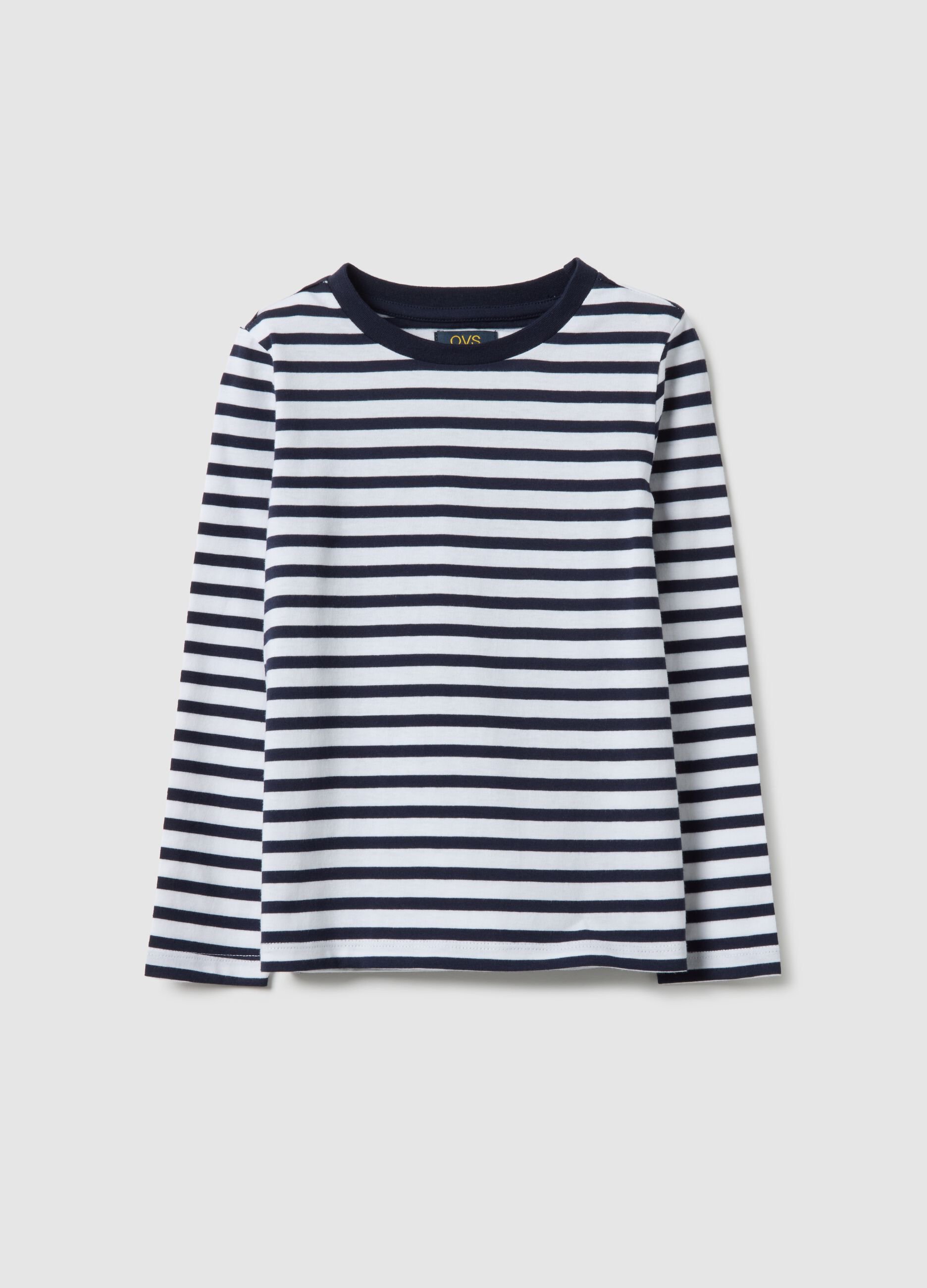 Multicolour Striped Cotton Long Sleeve T-Shirt - Regular Fit