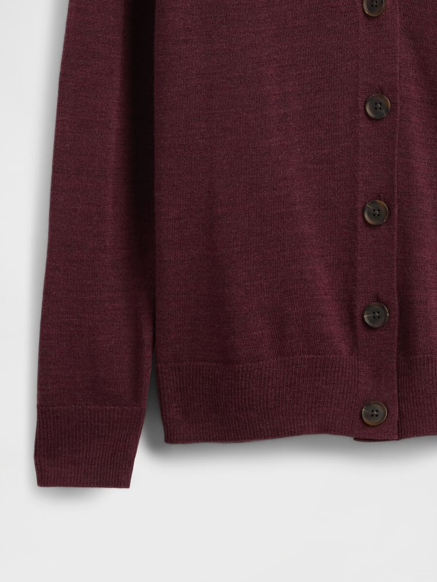 Cardigan viola in pura lana_4