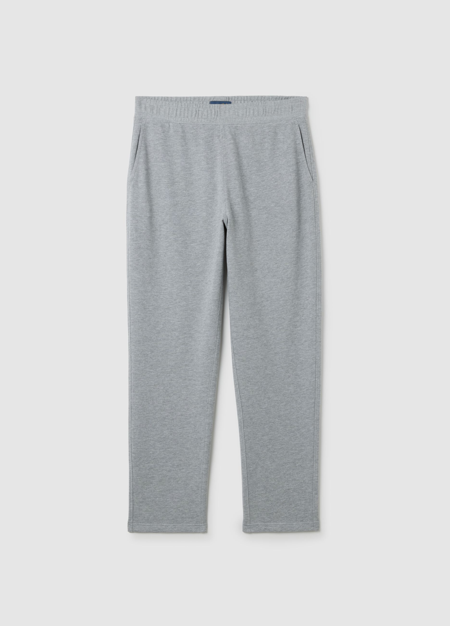 Grey pure cotton trousers with oversized fit