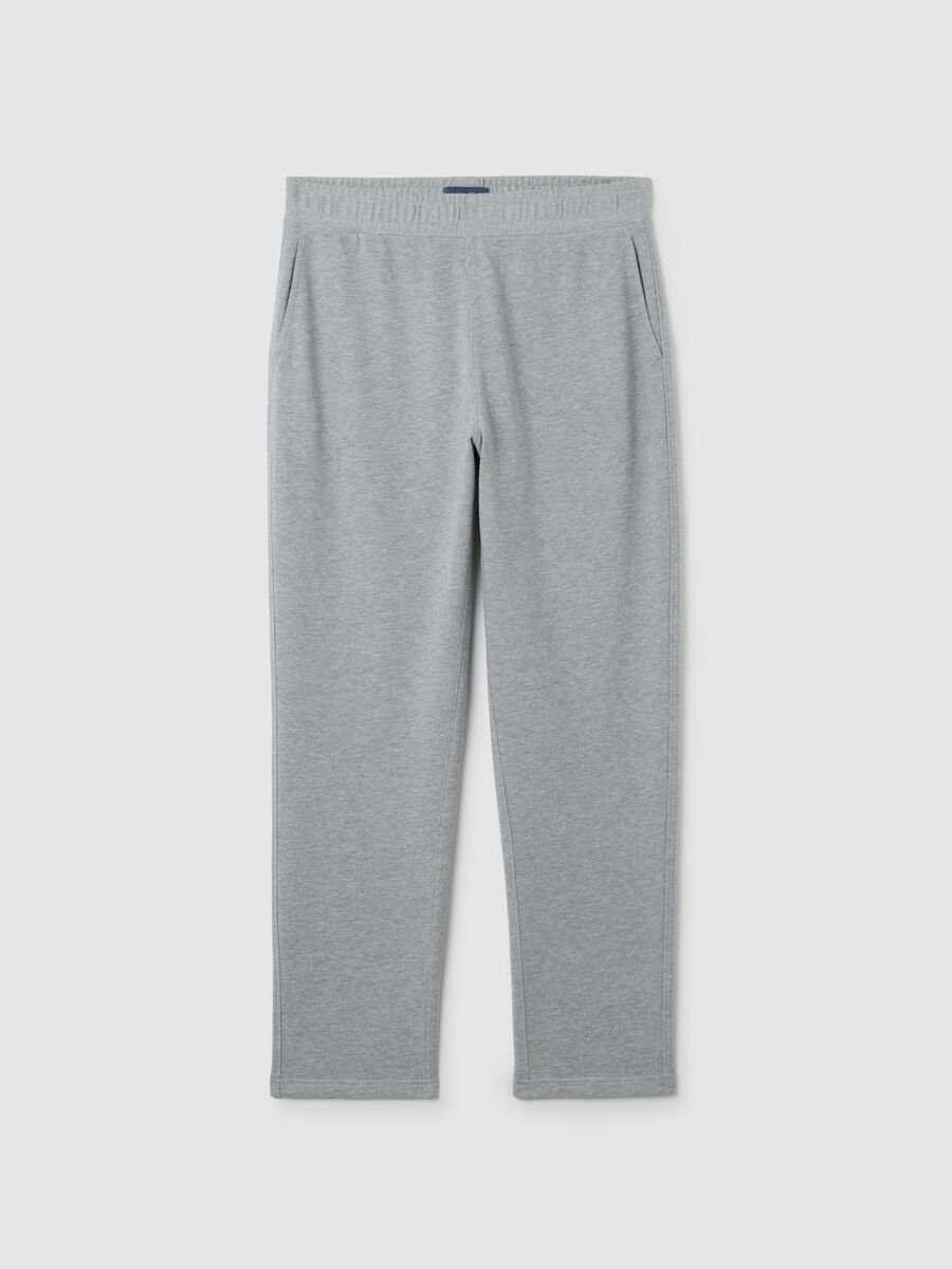 Grey pure cotton trousers with oversized fit_0