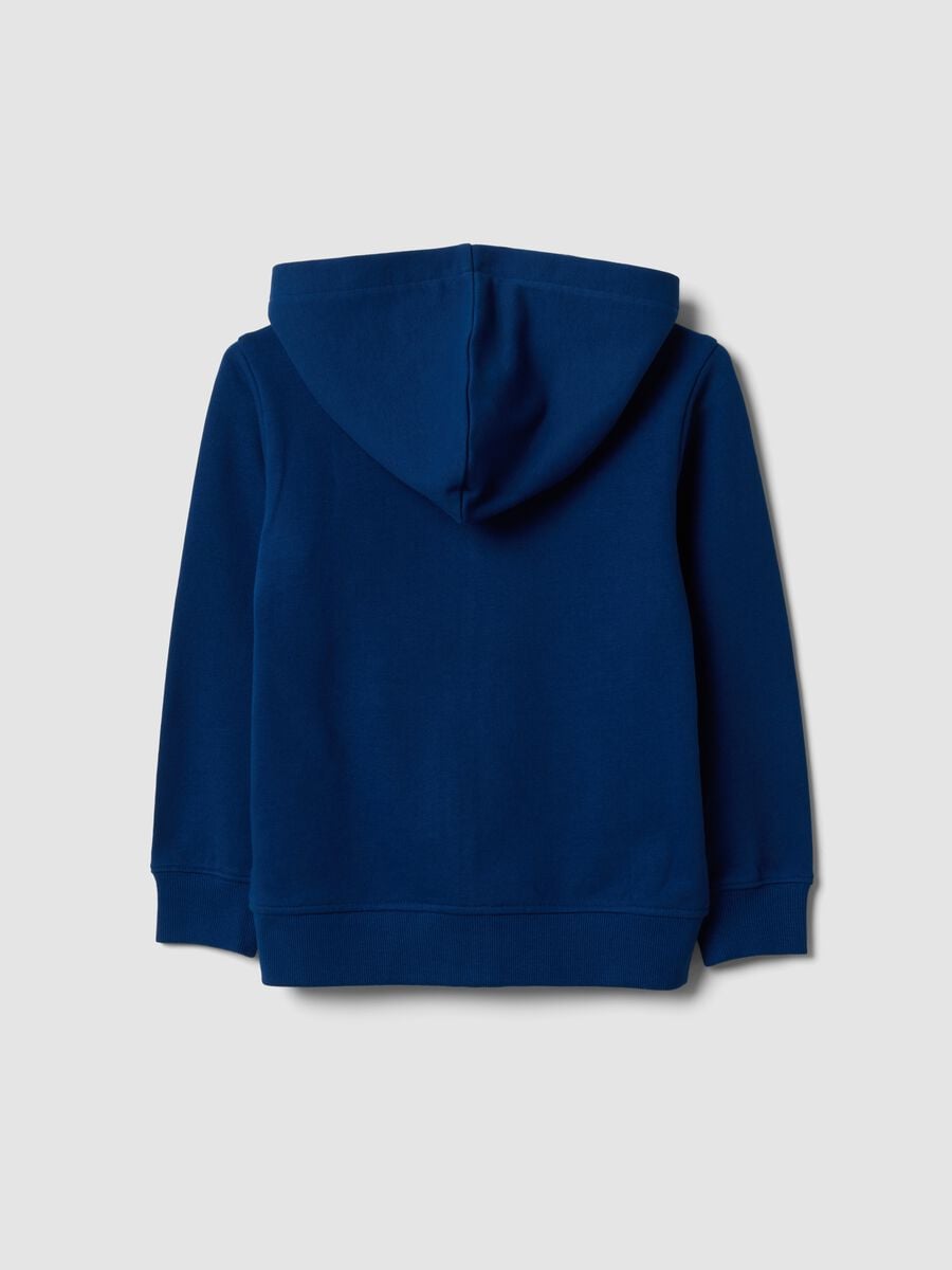Felpa blu con cappuccio in puro cotone organico per bambino regular fit_1