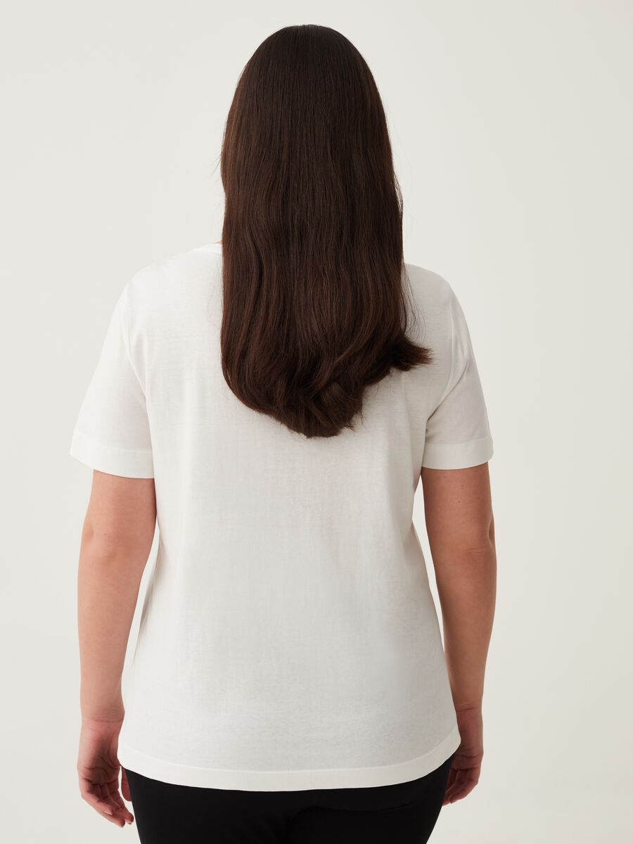 T-shirt in cotone con ricamo lettering Curvy_2