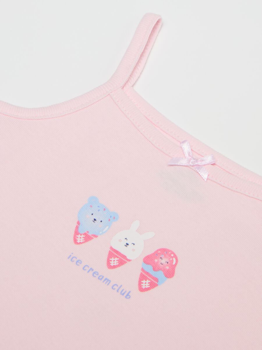 Two-pack vests in cotton with bow and print_3