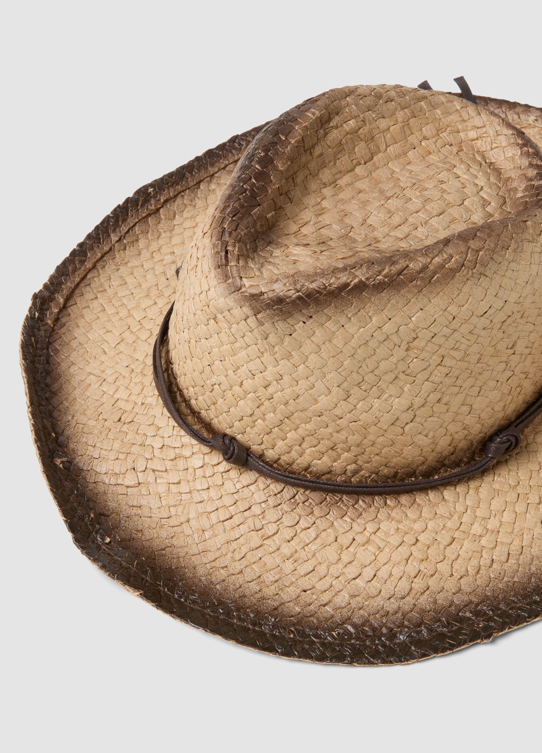 Brown paper-fabric cowboy hat