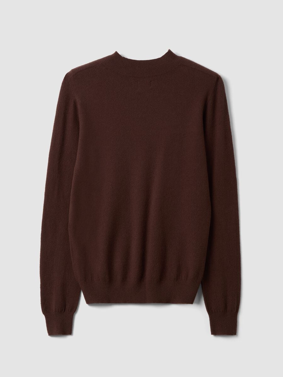Maglia marrone in misto viscosa e lana regular fit_2