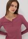 Purple organic cotton pyjama top with Henley neckline_0