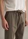 Brown stretch cotton regular fit chino trousers_3