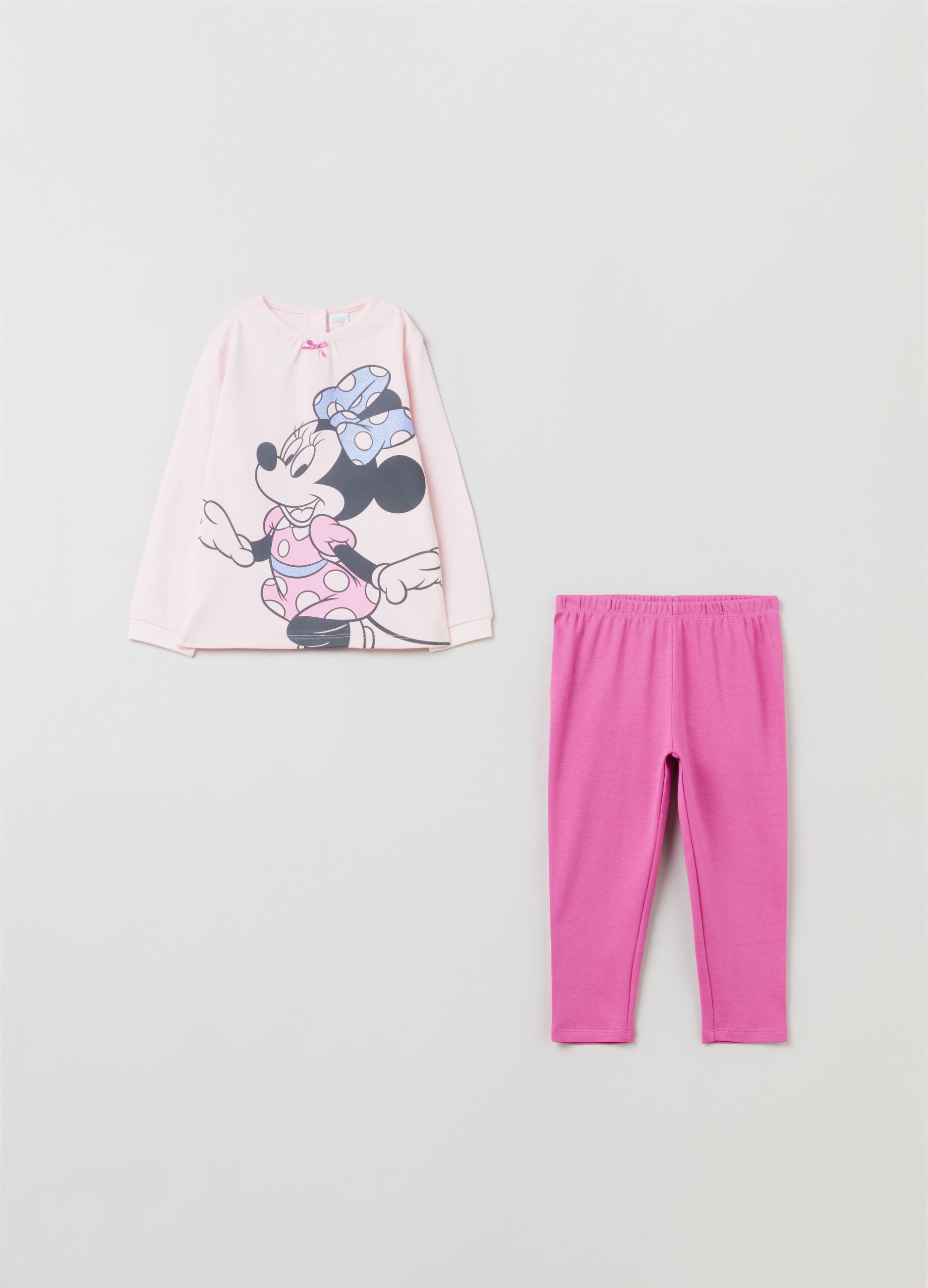 Pigiama in cotone con stampa Minnie_0