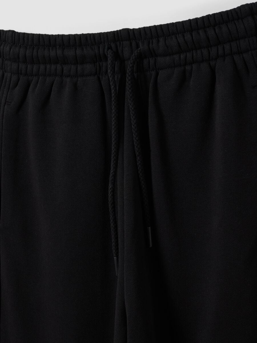 Jogger neri barrel fit in misto cotone_1