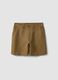 Beige linen and viscose blend shorts_0