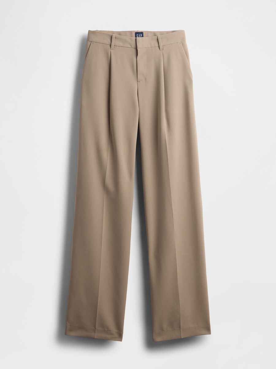 Beige Stretch Fabric Trousers_6
