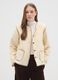Beige regular fit jacket with buttons and pockets_0