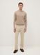 Beige stretch cotton trousers regular fit_0