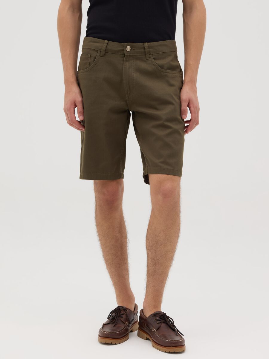 Green Cotton Bermuda Shorts by Ovs_1