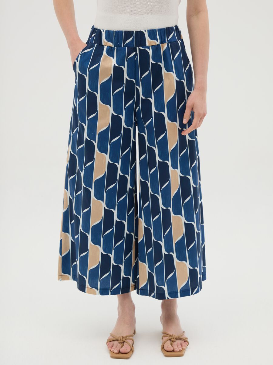 Women's multicolour cotton trousers with regular fit_1