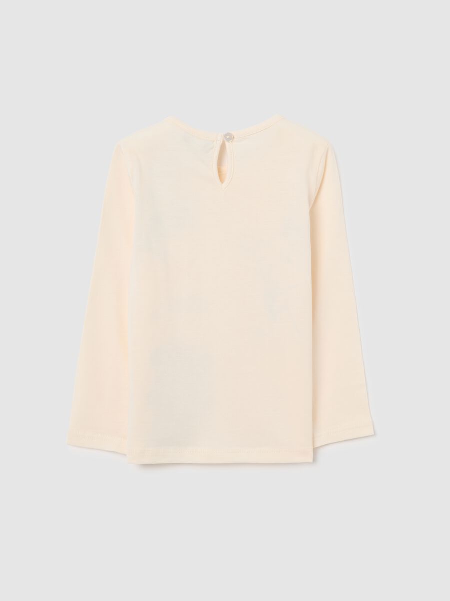 Beige pure cotton regular fit girl’s t-shirt_1