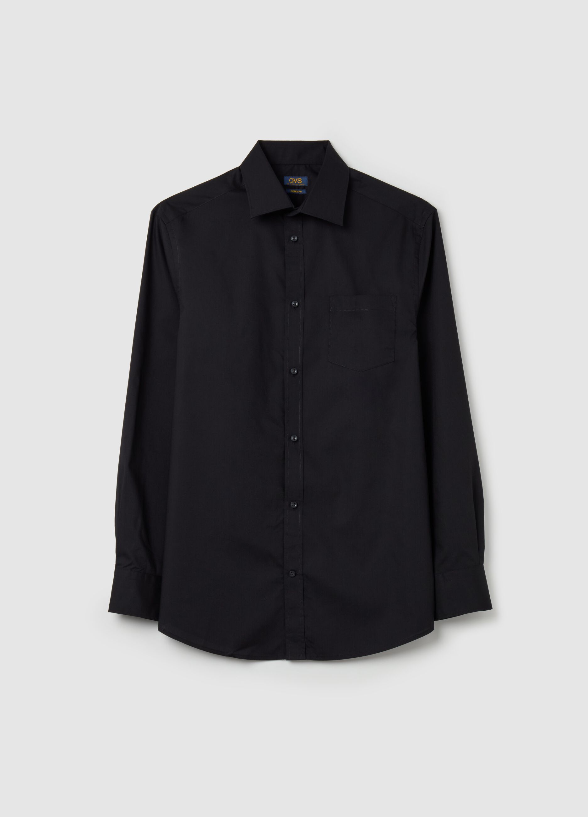 Regular-fit easy-iron shirt with pocket