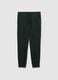Regular Fit Green Fleece Trousers with Elastic Waist_4