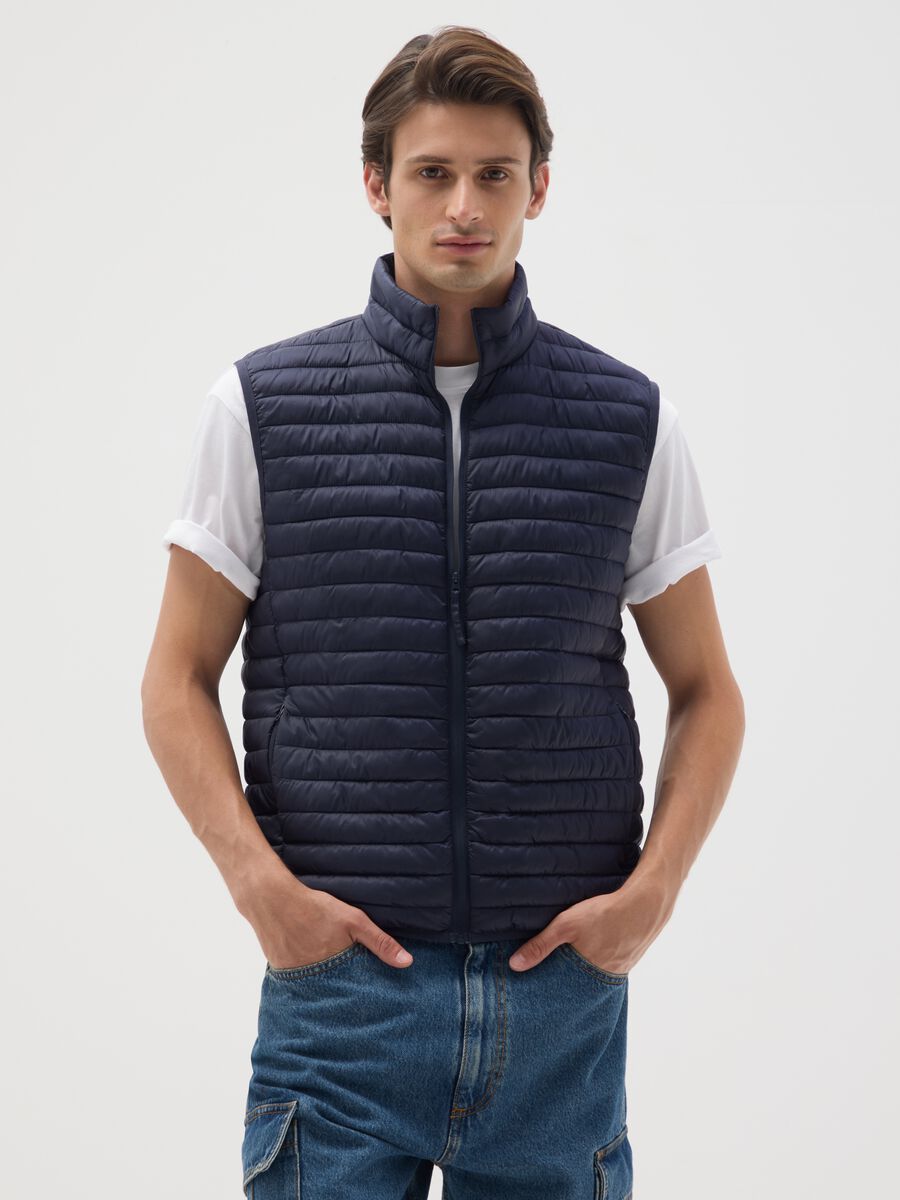 Gilet in blu regular fit_0
