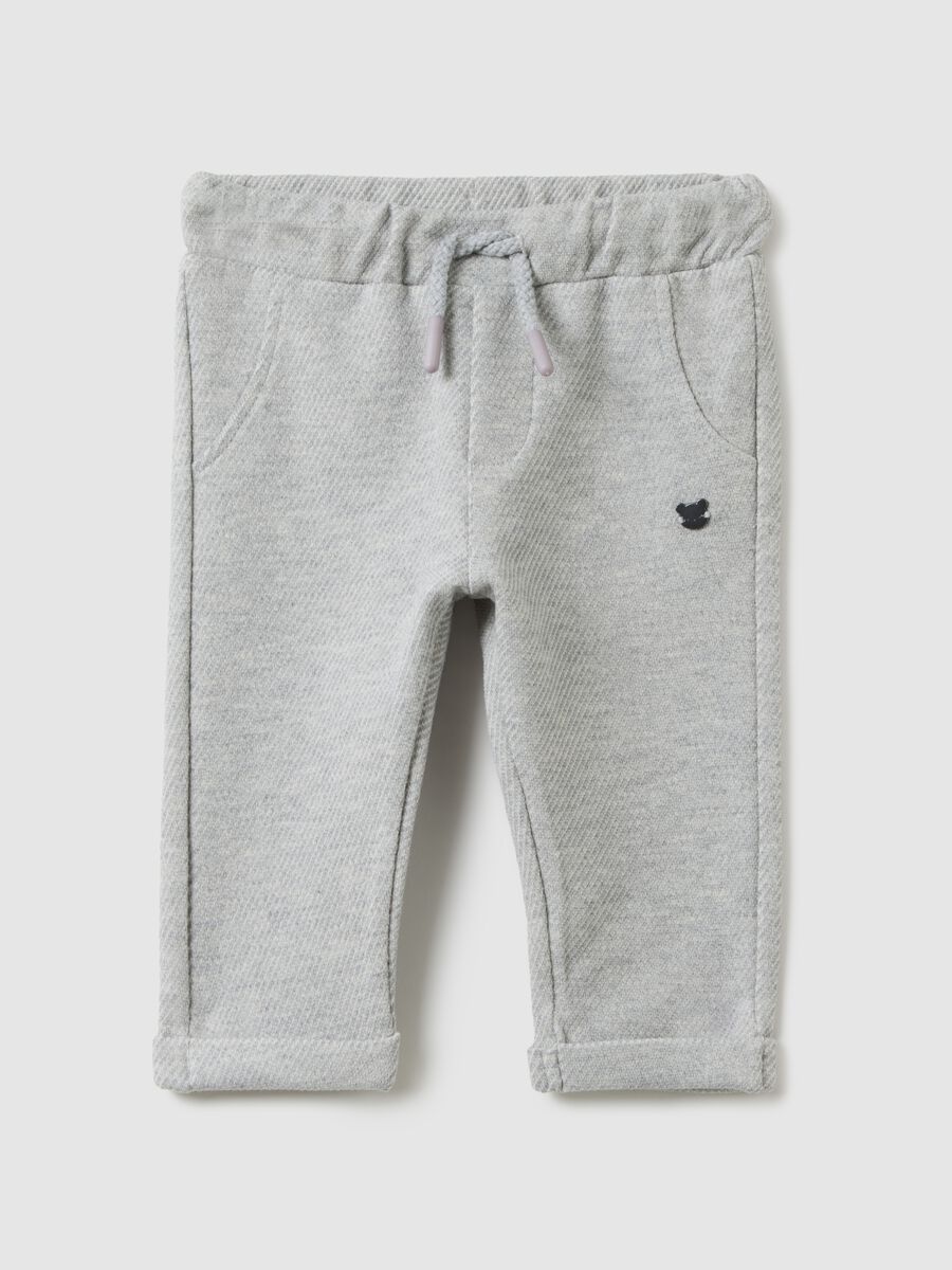 Baby Trousers in Stretch Grey Cotton_0