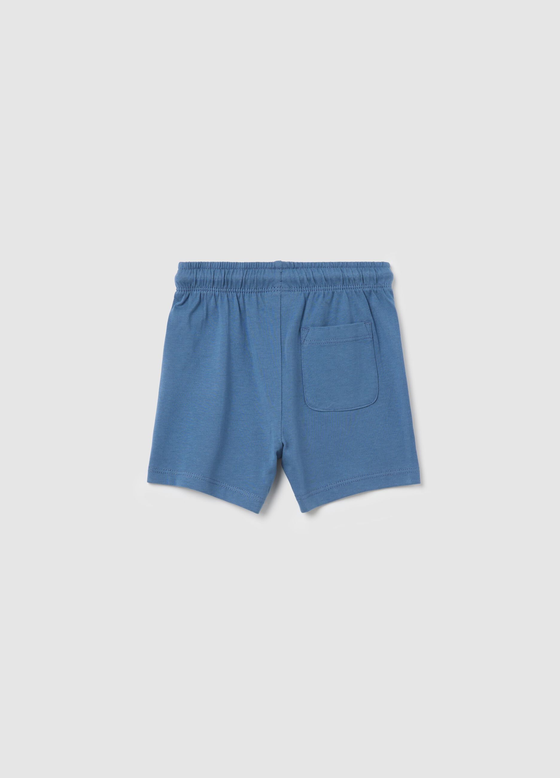 Light blue shorts in cotton