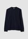 Blue crew-neck sweatshirt in cotton blend, regular fit_4