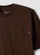 T-shirt marrone in puro cotone con taschino boxy fit_1