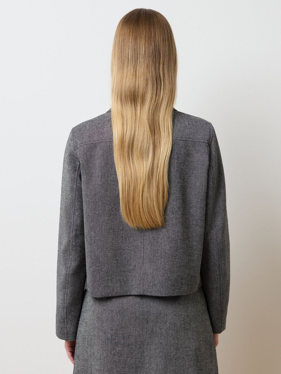 Blazer in misto lana grigio regular fit_4