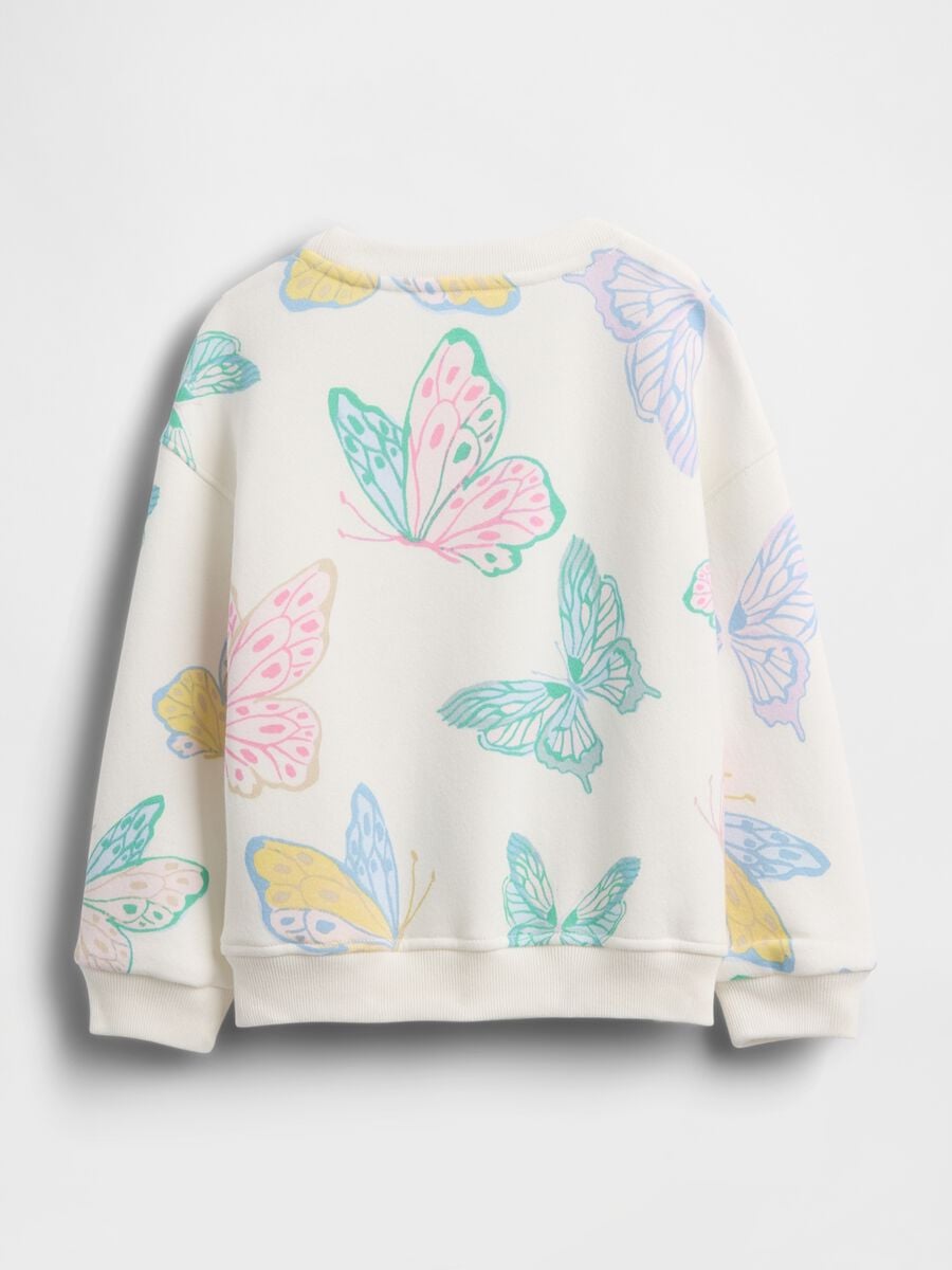 Felpa in misto cotone regular fit con farfalle_1