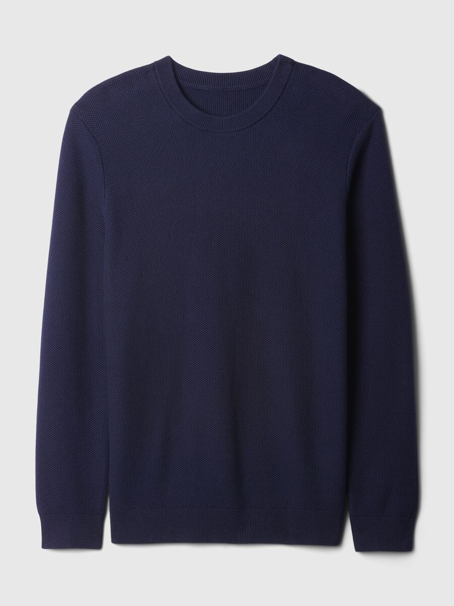 Pullover con micro trama a nido d'ape_4