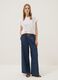 Blue pure cotton striped palazzo trousers_1