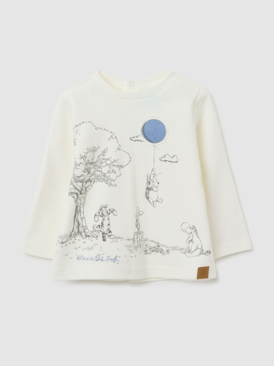 Newborn long-sleeve top in pure white cotton_0