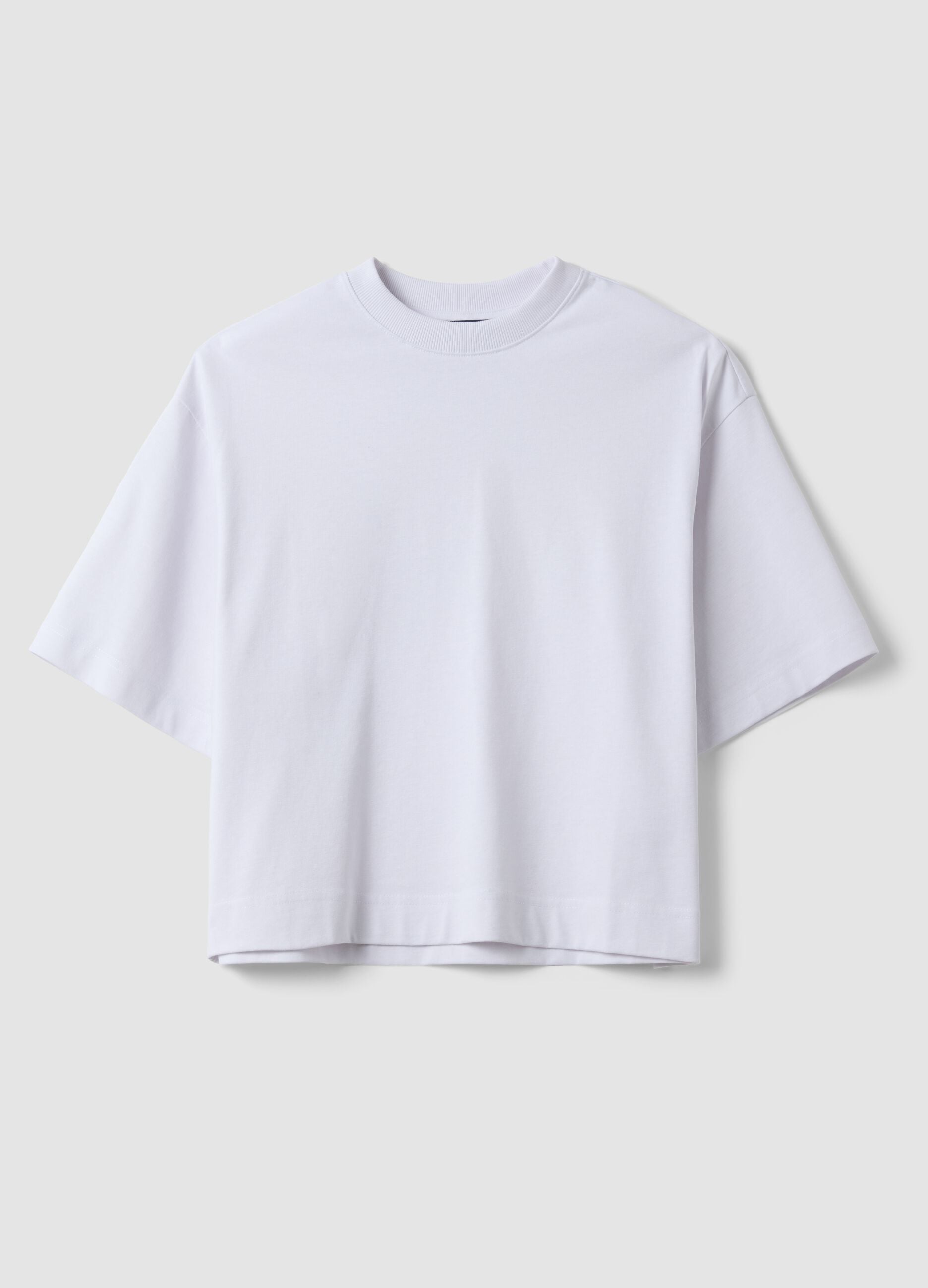 White cotton-blend jersey regular-fit crew-neck T-shirt