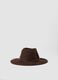 Brown pure wool wide-brim hat_1